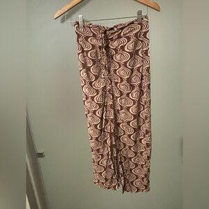 Ardene Brown and Cream Patterned Skirt